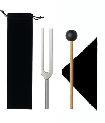 Dailygoods- Stemvorkset A432 Hz - Aluminium - Siliconen Hamer - Opbergtas - Klanktherapie - Meditatie - Lichtgewicht en robuust - Geluidstherapie