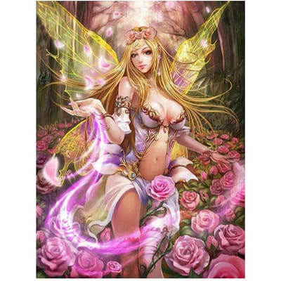 5D bricolage diamant broderie papillon fille Rose diamant peinture point de croix 20X30CM beige