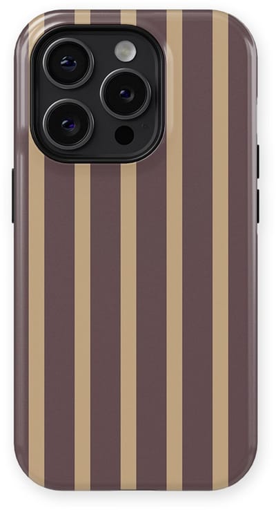 DripCase Gestreept Hoesje geschikt voor iPhone 14 Pro | Backcover met Mag | Stripes Motief | Trendy Case geschikt voor iPhone 14 Pro met Strepen Velvet Praline