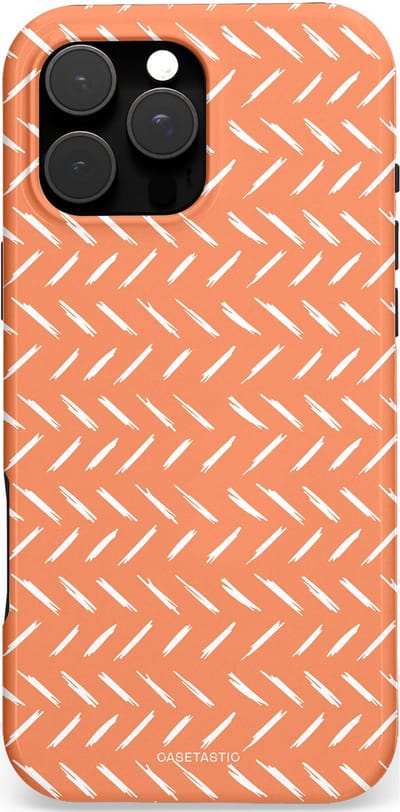 Casetastic hoesje geschikt voor Apple iPhone 16 Pro Max - MagSafe - Dubbellaagse bescherming - Oranje Witte Nederland Cross Patroon - Fashion Case - Terracotta Zand