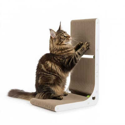 Animal Oasis – krabpaal voor katten – krabplank karton en krabmat – krabpaal hout – 60 cm - Wit