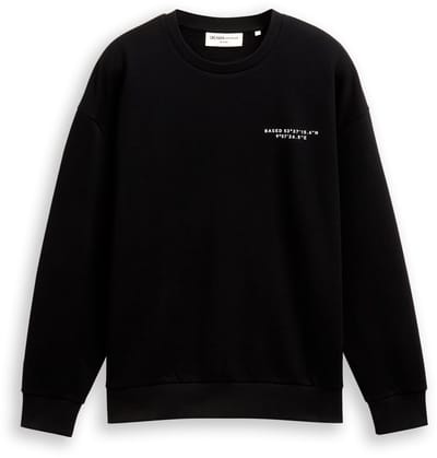 Tom Tailor Denim - Relaxed sweatshirt met print - Maat S - Black