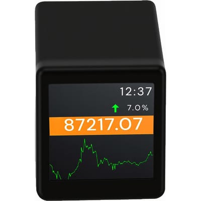 Ticker de Prix Bitcoin pour Bureau 1,54 Pouce 2,4G Type C Ticker d'Affichage Crypto BTC en Temps Réel pour la Maison noir