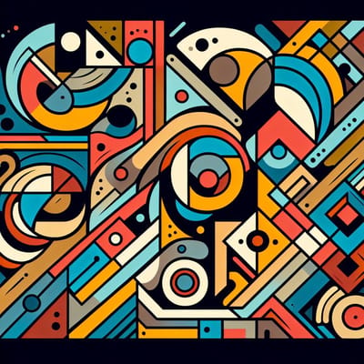 Doodle picasso schilderij | Picasso's Doodling Masterpiece: A Whimsical Blend of Artistic Ingenuity | Kunst - 100x100 centimeter op Dibond | Foto op Dibond