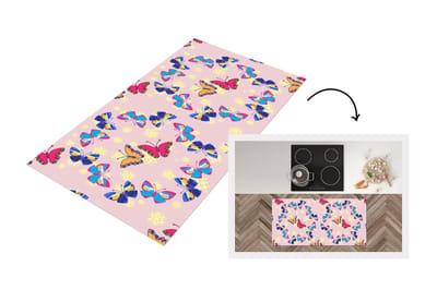 Keukenloper - Loper keuken - Meisje - Vlinder - Insecten - Patronen - 120x60 cm - Keukenloper vinyl