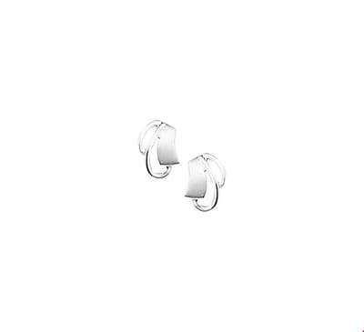 Oorknoppen Poli/mat Zilver Gerhodineerd Mat Glanzend 9.5 mm x 7 mm