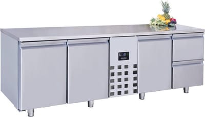 Combisteel Koelwerkbank - 632L - 3 Deuren + 2 Laden - -2°c/+8°c - 2270x700x850mm