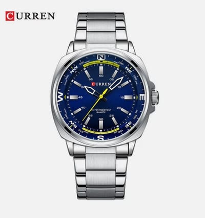 Curren - Horloge - Herenhorloge - Analoog - 41mm - Blauw - Zilver - 8455