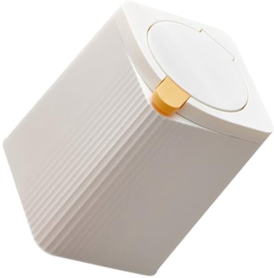 Keukenprullenbak Met Deksel - Afvalbak Tafel - Hygiënisch Werken - Zachte Sluiting - 27x27x27 cm - Wit