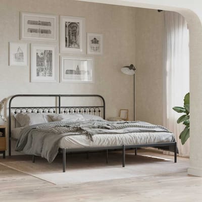 vidaXL - Vervangend - hoofdbord - 180 - cm - metaal - zwart