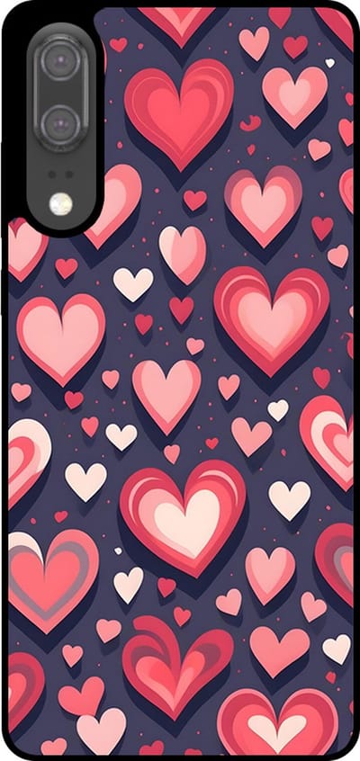 Smartphonica Telefoonhoesje Geschikt voor Huawei P20 met Hartjes Opdruk - TPU Backcover Case With Heart Design geschikt voor Huawei P20
