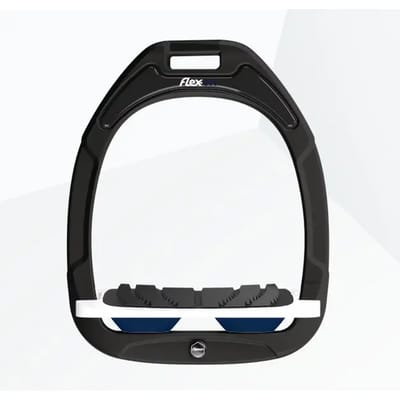 Zwart/Wit/Marine Schuin Grip Stijgbeugels Flex-On Green Composite