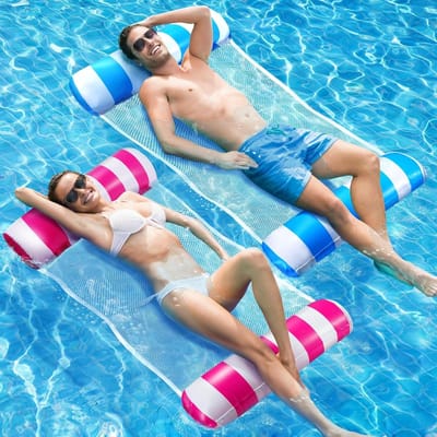Opblaasbare Water Hammock en Luchtbedden Set van 2 - Multifunctionele Zwembadaccessoires voor Volwassenen en Kinderen, Ideaal voor Zomerplezier en Ontspanning