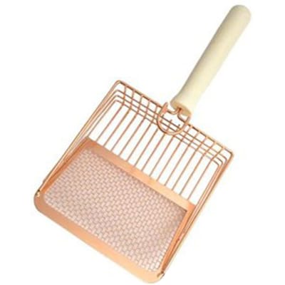 Kattenbakschep RVS Houten Handvat Roestvrij Wasbaar Kitten Kattenbak Schep Katten Toilet Reinigingsschep Gereedschap