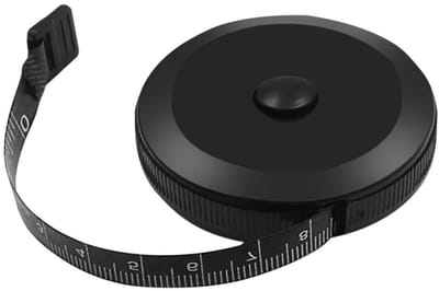 Meetlint Lichaam - Zacht Meetlint - Naaien op Maat - Intrekbaar met Knop - 150 cm - Zwart