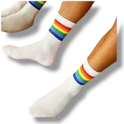 Witte Rainbow / Pride Sokken – One Size | Kleurrijk, Comfortabel & Perfect Voor Elke Outfit