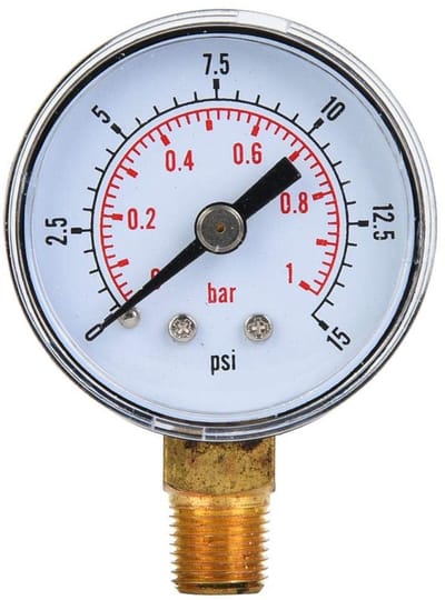 Dailygoods - Mechanische Drukmeter - 1/8" Manometer - Nauwkeurige Drukmeting - 0-15psi - Geschikt voor Lucht en Water - Duurzaam en Betrouwbaar
