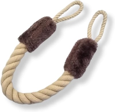 Katoenen deurstopper met deurkoord en klembescherming voor huisdieren en kinderen - Zacht, wasbaar, en 60 cm lang