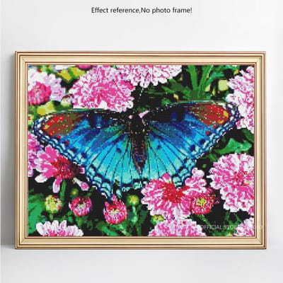 5D bricolage diamant peinture Animal papillon pleine ronde broderie vente strass photo 20X30 blue