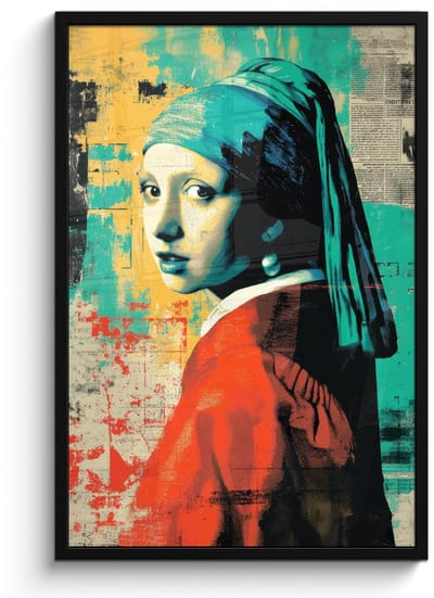 Poster in lijst - Fotolijst 60x90 cm - Posters - Klassiek - Pareloorbel - Streetartstijl - Kleurrijk - Posterlijst zwart - Decoratie - Wanddecoratie woonkamer - Muurdecoratie slaapkamer