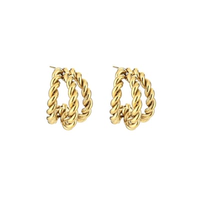 2 Love It – Twisted – Oorringen – Dames – Goudkleurig – 2,4 cm