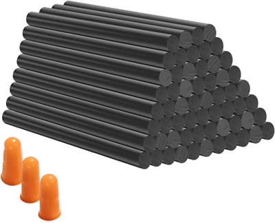 50 stuks universele lijmpistolen sticks voor doe-het-zelf projecten, Ø 7 x 100 mm, inclusief vingerbeschermkappen