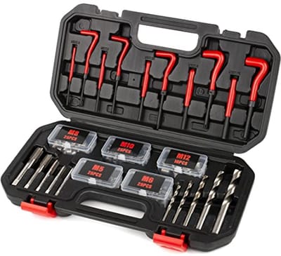 131-delige schroefdraadreparatieset voor M5, M6, M8, M10, M12 - Compleet gereedschapset voor het herstel van schroefdraad
