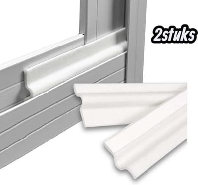 2 stuks - Schuifraamafdichting - Raamafdichtingsstrip - Tochtwerend - Wit - 4 meter - Schuimraamafdichting - Zelfklevende kozijnafdichting - Deurspleetvuller - Blokkeert effectief wind, stof, geluid en water
