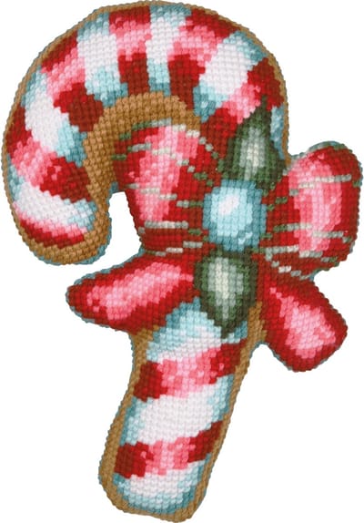 Vervaco - Kruissteekvormkussen kit met rug - Kerst - Candy Cane - PN-0215331 - Borduren - Borduurpakket - Borduurpakket volwassenen - Borduurpakket kind