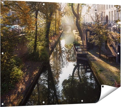 Gards Tuinposter Nieuwe Gracht in Utrecht - 120x90 cm - Tuindoek - Tuindecoratie - Wanddecoratie buiten - Tuinschilderij