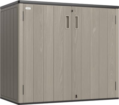 LifeGoods Tuinkast Horizontaal - 860L - Opbergkast - Waterdicht & UV-bestendig - Tuinbox - Taupe