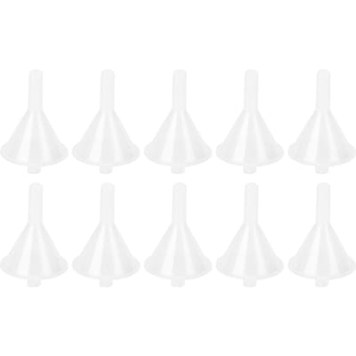 10 stuks kleine transparante trechters, multifunctionele vulhulpmiddelen voor cosmetische vloeistoffen en parfum.