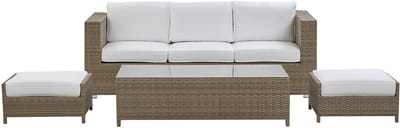 BELLUNO - Loungeset voor 5 - Wit - PE rotan