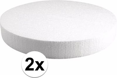 Rayher Piepschuim vormen schijf - 2x - Dia 30 cm breed en 4 cm dik - hobby figuren artikelen