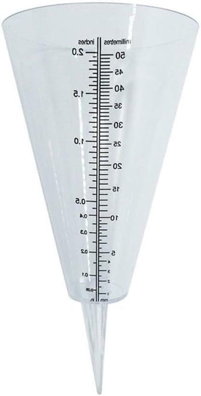 Kunststof Regenmeter - Neerslagmeter Tuin - Neerslag Bewaken - Dubbele Meetunits - 10 cm Diameter - Transparant