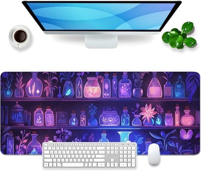 paarse XL-gamingmuismat voor dames, bureaupad, grote bureaumat, fantasie, kantooraccessoires, bureauonderlegger, 80 x 30 cm (paars)