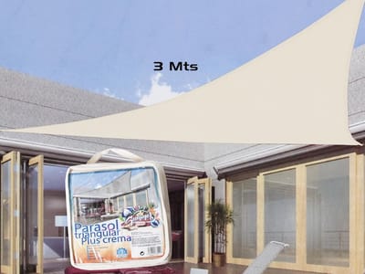 Schaduwdoek driehoek – zonnezeil – zonneluifel waterafstotend uv-bestendig – Creme 3x3m