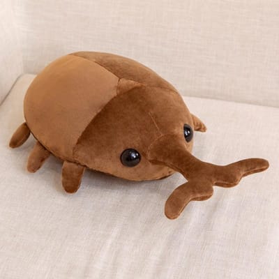 Insecte de Simulation Peluche Scarabée Rhinocéros Allomyrina Dicoma Poupée Animal Sauvage Et Sac à Dos Peluche Sac Double Épaules Cadeau 45x25x15cm