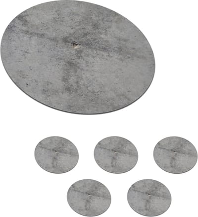 Onderzetters voor glazen - Rond - Beton - Grijs - Patronen - 10x10 cm - Glasonderzetters - 6 stuks