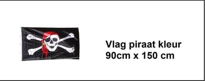 Luxe Piratenvlag met rode bandana - 150cm x 90 cm - Themaparty - Festival thema feest party piraten piraat bones halloween