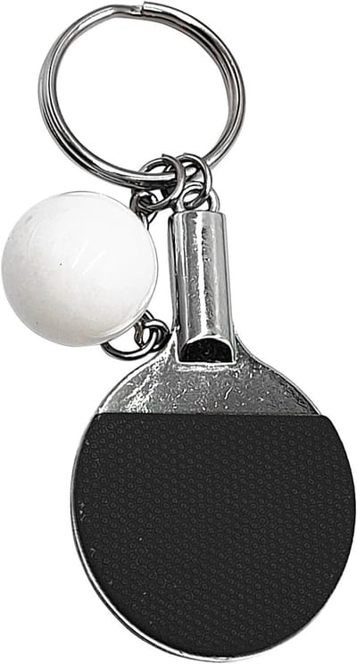 Tafeltennis Sleutelhanger - Sport Accessoire - Sleutels Organiseren - Miniatuur Racket Detail - 65 cm - Beige
