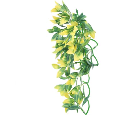 Plantes Artificielles pour Reptiles Plantes en Plastique Réalistes Décoration Feuilles Suspendues avec Ventouse pour Terrarium de Reptiles Poisson Type 2
