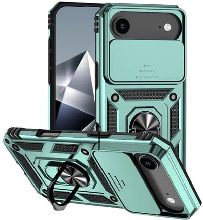 Coverup Hoesje - Geschikt voor iPhone Air Hoesje - Coverup Armor Ring Kickstand Back Cover met Camera Shield - Groen