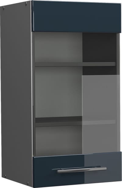 Vicco Fame-Line Glazen keukenkast – 40 cm Donkerblauw hoogglans