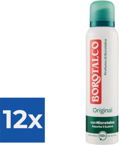 Borotalco Deospray Original 150 ml - Voordeelverpakking 12 stuks