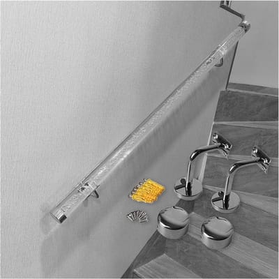Trapleuning Set - Muursteun Leuning - Veilige Trap - Sterk Draagvermogen - 580 cm - Zilver