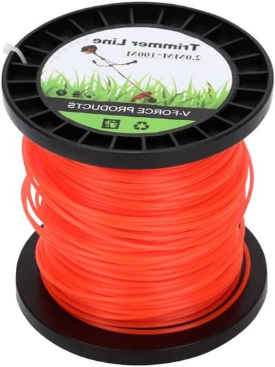 Trimmer Wire Brush Cutter Wire, Trimmer Cord Lawn Mower Wire Round Nylon Spare Wire Grass Trimmer Wire Professional Wire Lawn Diameter 2mmx 100m, Orange Red