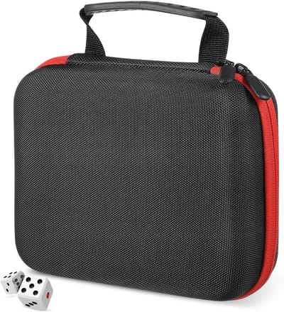 Dobbelstenen Organizer Etui - Dobbelzak Houder - Spelaccessoires Opslag - Dubbel Compartiment - 21x17.5x5.8CM - Meerkleurig