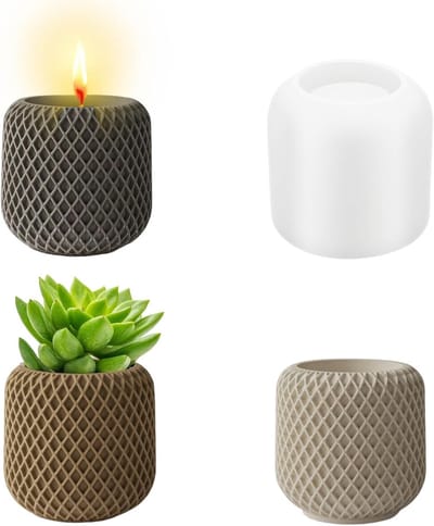 3D Silicone Gietvormen voor Kaarsen, DIY Kaarsen Maken, Silicone Vaas Gietvormen, Epoxy Houders, Creatieve Cadeaus voor Elke Gelegenheid