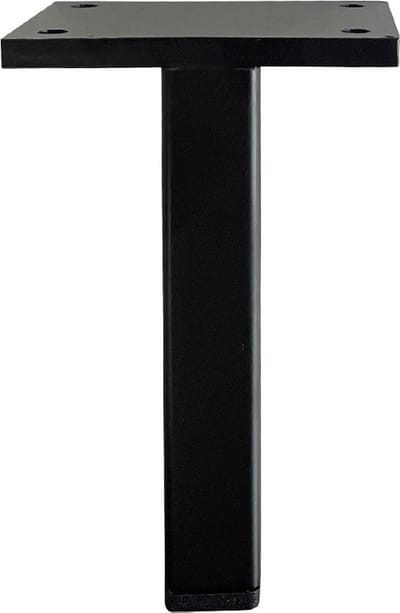 Stalen meubelpoot zwart rechthoek 2 bij 6 cm en hoogte 12 cm (2 x 6 cm) - Set van 4 stuks